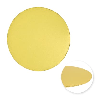 Bandeja Cartón Borde Tapado Dorada Redonda 20 cm.1