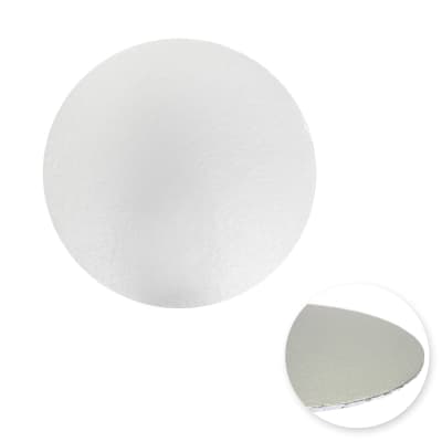 Bandeja Cartón Borde Tapado Plateada Redonda 15 cm.1