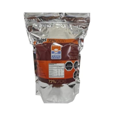 Chips de Chocolate 72% Cacao Middle of the World 1 Kg.