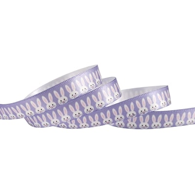 Cinta de Tela para Lazo Conejos Lila 5 Metros