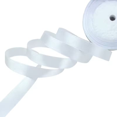 Cinta de Raso 1 cm. Blanco 10 Metros