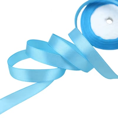 Cinta de Raso 1 cm. Celeste 10 Metros1