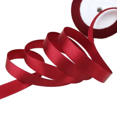 Cinta de Raso 1 cm. Rojo Italiano 10 Metros