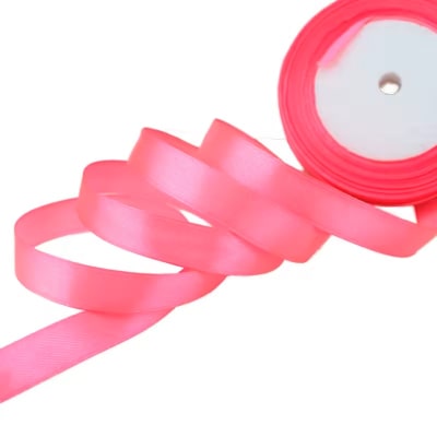 Cinta de Raso 1 cm. Rosado Fuerte 10 Metros