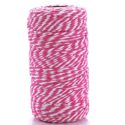 Cordón de Algodón Fucsia-Blanco 100 Mts.1