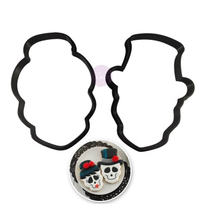 Cortador Plástico Sr. y Sra. Calavera 2 Piezas