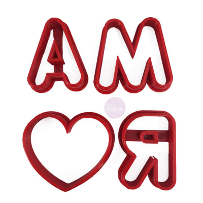 Set Cortadores Plásticos Amor 4 Piezas