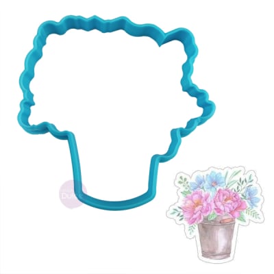 Cortador Plástico Balde con Flores1