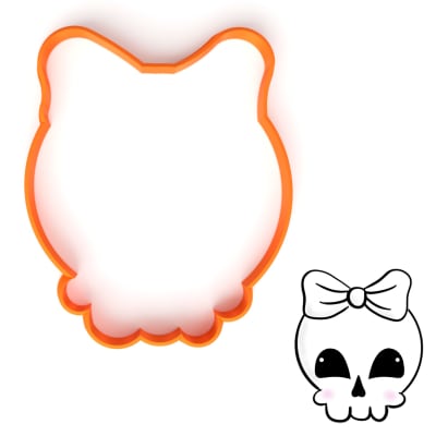 Cortador Calavera con Moño Galletón Plástico
