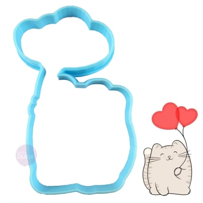 Cortador Plástico Gato con Globos1