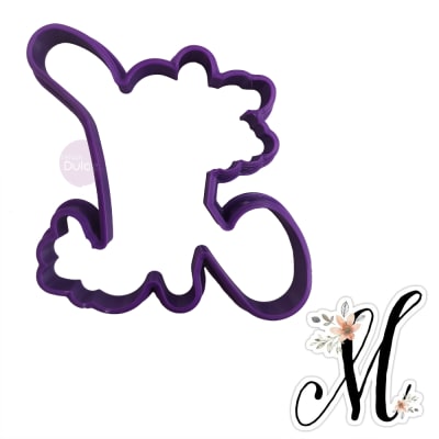 Cortador Plástico Letra M Decoración Flor1