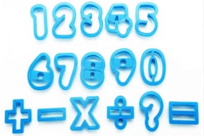 Set Cortadores Plásticos Números Grandes 7,5 cm.1