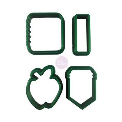 Set Cortadores Plásticos Mini Vuelta a Clases 4 Piezas1