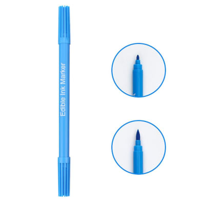 Marcador Doble Punta Fina/Pincel Azul