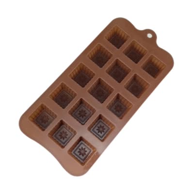 Molde Bombón Cuadrado con Flor Silicona1