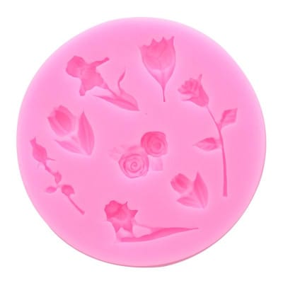 Molde Fondant Rosas y Tulipanes Silicona1