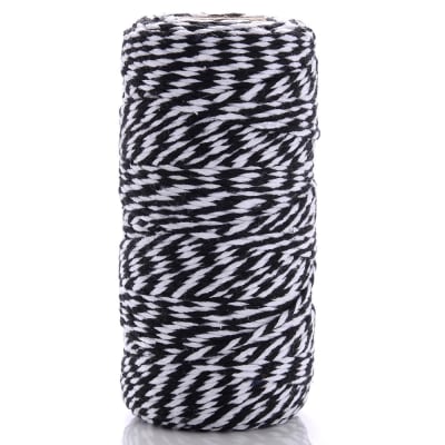 Cordón de Algodón Negro-Blanco 100 mts.2