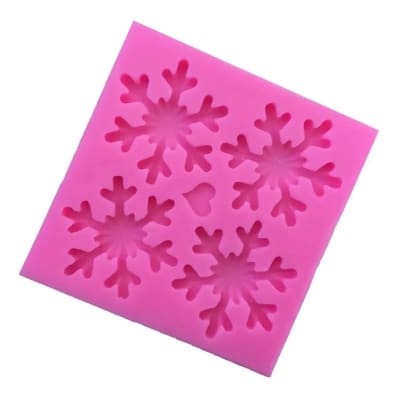 Molde Fondant 4 Copos de Nieve Silicona1
