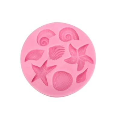 Molde Fondant Conchitas y Caracoles 2 Silicona1