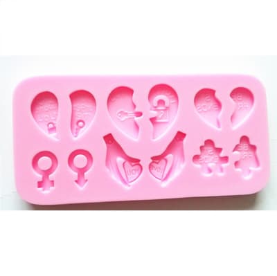 Molde Fondant Amor en 2 Partes Silicona1