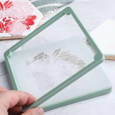 Soporte Porta Stencil Magnético 12 x 12 cm.