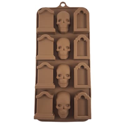 Molde Chocolate Silicona Cráneos y Lápidas1