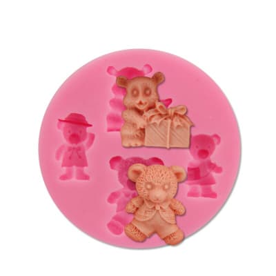 Molde Fondant 4 Osos Silicona
