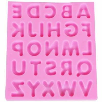 Molde Fondant Letras Mayúsculas Lisas Silicona