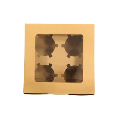Caja para 4 Cupcakes Kraft4