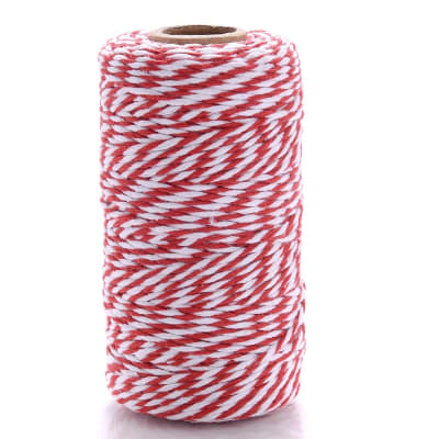 Cordón de Algodón Rojo-Blanco 100 mts.