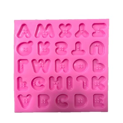 Molde Fondant Alfabeto Botones Silicona