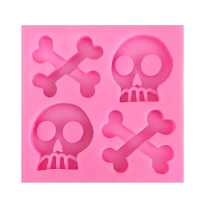 Molde Fondant Calavera y Huesos Silicona1
