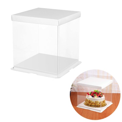 Caja Torta Transparente 26 x 26 x 25 cm.