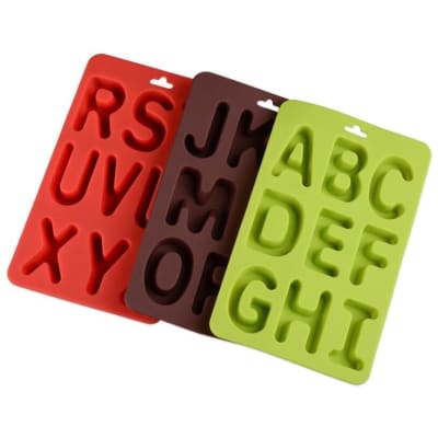 Molde Chocolate Silicona Alfabeto 4,5 cm. - 3 Piezas