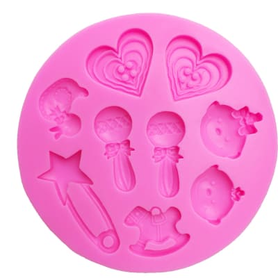Molde Fondant Baby Shower Cascabel Silicona1