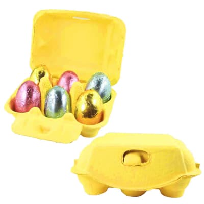 Caja para 6 Huevos Cartón Amarillo 6 Unidades1