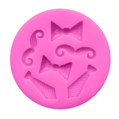 Molde Fondant Bigotes y Corbatas Silicona1