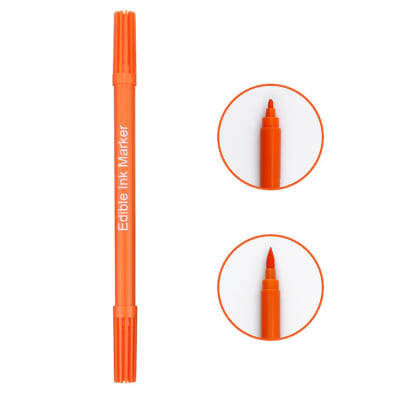Marcador Doble Punta Fina/Pincel Naranjo