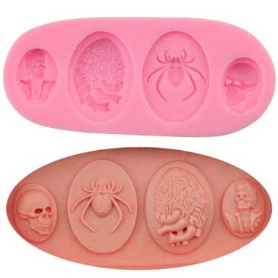 Molde Fondant Camafeo Halloween Silicona
