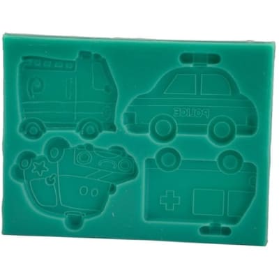 Molde Fondant Autitos de Emergencia Silicona1