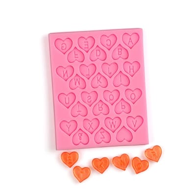 Molde Fondant Alfabeto Corazón Silicona