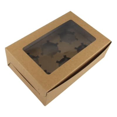 Caja para 6 Cupcakes Kraft