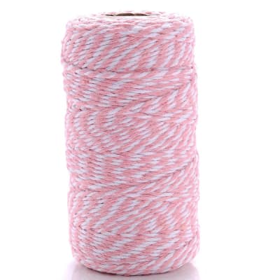 Cordón de Algodón Rosado-Blanco 100 mts.2