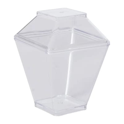 Vaso Acrílico Cuadrado con Tapa 220 ml. 10 Unidades