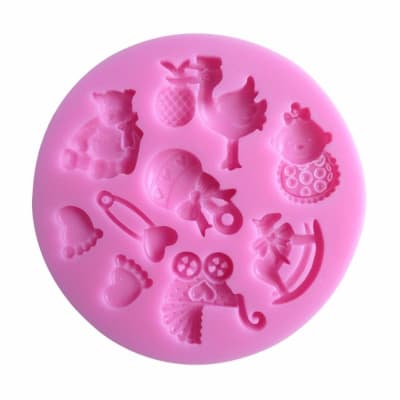 Molde Fondant Baby Shower Cigüeña Silicona2