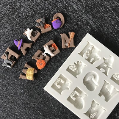 Molde Fondant Halloween Letras Silicona1