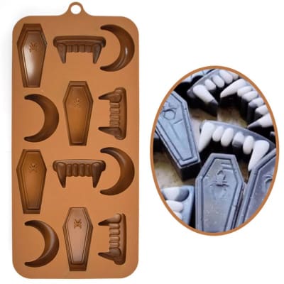 Molde Chocolate Silicona Luna, Ataúd y Colmillos1