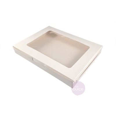 Caja Cartulina para 6 Alfajores 20x15x2.5 cm. Blanca