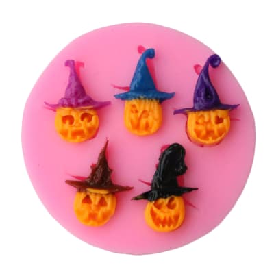 Molde Fondant Calabazas con Sombrero Silicona1