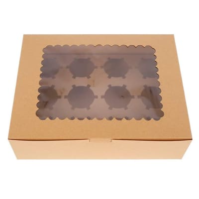 Caja para 12 Cupcakes Kraft